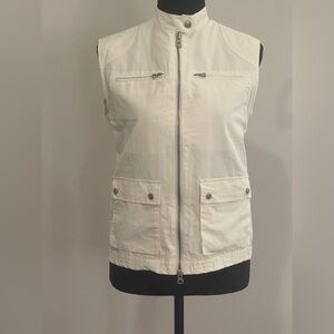 Geox Respira 6 Women's Cream‎ Sleeveless Vest w Pockets and Snaps 584